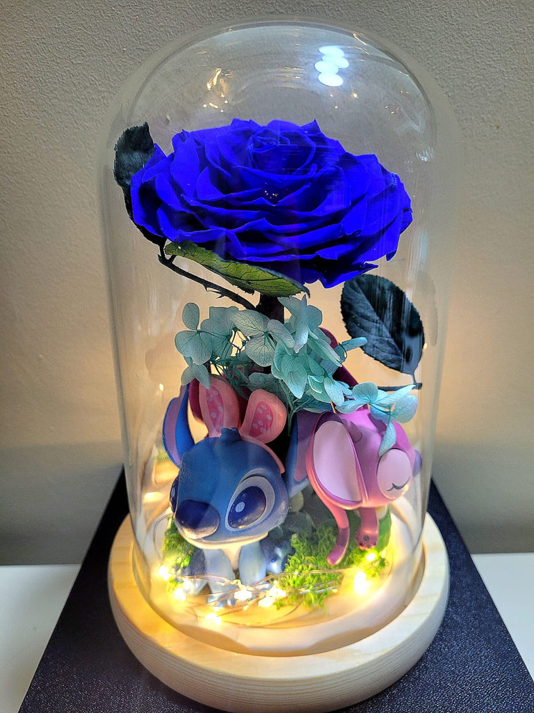 3 Stitch in 1 Dome. Premium Miniso & Popmart Stitch Deluxe Series Preserved Flower Dome And Same Day Delivery