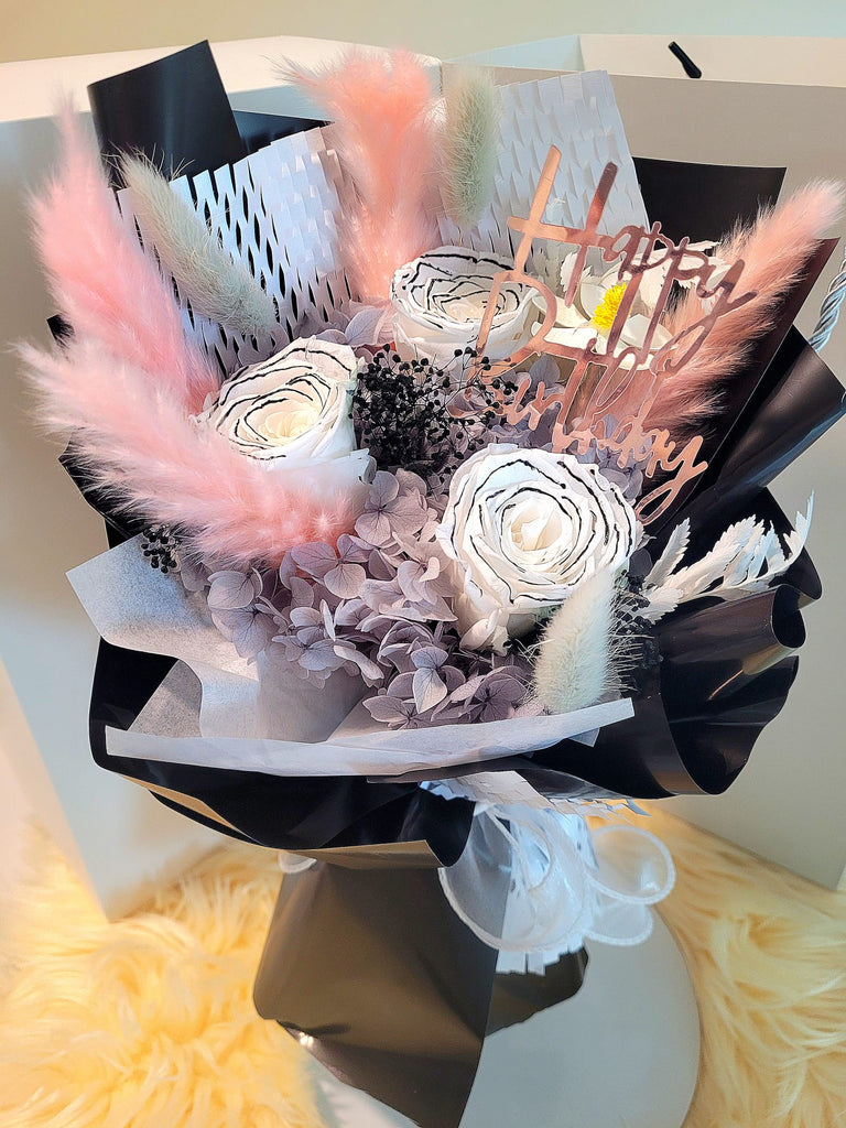Timeless Romance Chanel White Preserved Roses Bouquet.