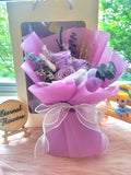 Timeless Romance Purple Preserved Roses Bouquet. 100% High Quality Real Flowers.
