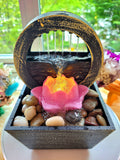 Water Fountain with Flower and Light Version 2 (Same Day Delivery)