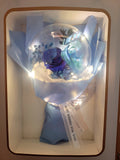 Acrylic Ball Preserved Dark Blue Rose Flowers Bouquet