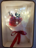 Acrylic Ball Preserved Red Rose Flowers Bouquet