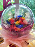 Preserved Flowers in Acrylic Ball with Golden Box (Same day delivery available)