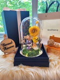 Kuromi Preserved Flower Dome With Yellow Roses And Same Day Delivery