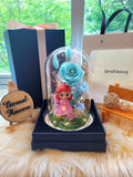 Princess Ariel Preserved Flower Dome With Tiffany Roses And Same Day Delivery