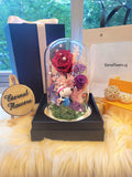 Snoopy Preserved Flower Dome With Red Roses And Same Day Delivery v2