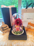 Winnie The Pooh Preserved Flower Dome With Red Roses And Same Day Delivery v2