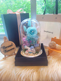 Cinnamoroll Preserved Flower Dome With Tiffany Roses And Same Day Delivery