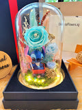 Premium Popmart Stitch Preserved Flower Dome With Tiffany Roses And Same Day Delivery