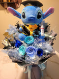 Graduation Bouquet With Big Stitch Plush. Same Day Delivery.