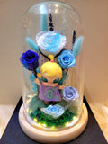 5 Roses Premium Popmart Molly Preserved Flower Dome (Multi-Blue Theme)