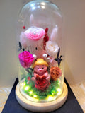 5 Roses Winnie The Pooh Preserved Flower Dome (Pink Theme)
