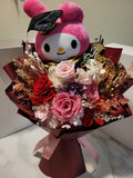 Graduation Bouquet With Big My Melody Plush. Same Day Delivery.