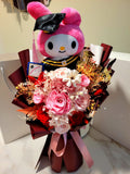 Graduation Bouquet With Big My Melody Plush. Same Day Delivery.