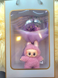 Acrylic Ball Preserved Purple Rose Flowers Bouquet With Labubu Plush Toy. Same Day Delivery.