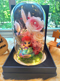 Princess Ariel Preserved Flower Dome With Pink Roses And Same Day Delivery