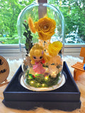 Princess Aurora Preserved Flower Dome With Yellow Roses And Same Day Delivery