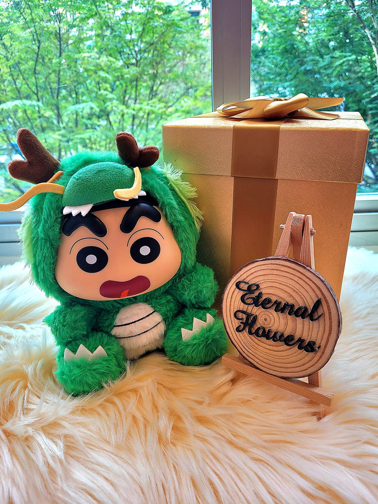 High Quality Green Series Crayon Shin-Chan Vinyl Plush Toy With Gold Box