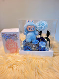 Premium Authentic Labubu Plush & Preserved Flowers In Acrylic Box.