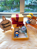 Blue Rose Preserved Flower Charm With Crayon Shin-Chan. Same Day Delivery.