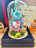 Hello Kitty Preserved Flower Dome With Tiffany Roses And Same Day Delivery