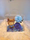 Premium Winnie The Pooh Plush & Preserved Flowers Handbag