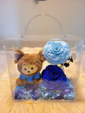 Premium Winnie The Pooh Plush & Preserved Flowers Handbag