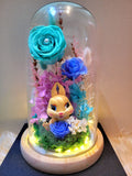 Bambi Ms Bunny Preserved Flower Dome With Tiffany Roses And Same Day Delivery