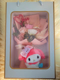 Eternal Elegance Champagne White Pink Preserved Roses Bouquet With My Melody Plush