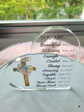 Christian Love Shape Acrylic (Comes with a Premium Present Box)