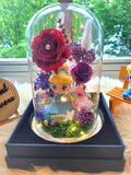 Princess Cinderella Preserved Flower Dome With Red Roses And Same Day Delivery