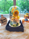 Princess Cinderella Preserved Flower Dome With Yellow Roses And Same Day Delivery