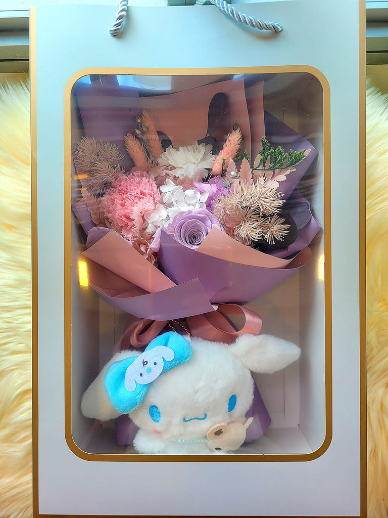 Eternal Blossoms Carnation With Rose Bouquet And Cinnamoroll Plush Toy.  Same Day Delivery.