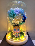 Premium Popmart Crybaby Hydrangea Tree With Preserved Roses in Glass Dome