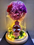 Premium Popmart Crybaby Hydrangea Tree With Preserved Roses in Glass Dome