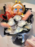 AUTHENTIC CRYBABY Plush With Timeless Romance Chanel White Preserved Roses Bouquet