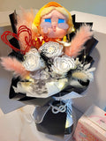 AUTHENTIC CRYBABY Plush With Timeless Romance Chanel White Preserved Roses Bouquet