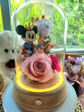 (6-in-1) Customisable Bluetooth Rotating Preserved Flower Dome Featuring Mickey Mouse Figurine