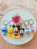 Stitch Preserved Flower Keychain Charm and Personalized Wooden Name