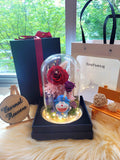 Doraemon Preserved Flower Dome With Red Roses And Same Day Delivery