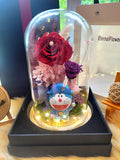 Doraemon Preserved Flower Dome With Red Roses And Same Day Delivery