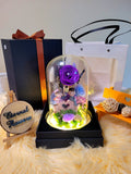 Eternal Couple V1 Preserved Flower Dome With Purple Roses And Same Day Delivery