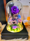 Eternal Couple V1 Preserved Flower Dome With Purple Roses And Same Day Delivery