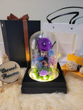 Eternal Couple V2 Preserved Flower Dome With Purple Roses And Same Day Delivery