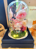 Cute Fufubai Preserved Flower Dome With Pink Roses And Same Day Delivery