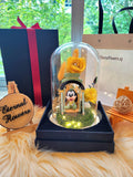 Popmart Goofy Swing Series Preserved Flower Dome With Yellow Roses And Same Day Delivery