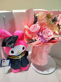 Graduation Bouquet With Big My Melody Plush. Same Day Delivery.