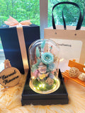 Gift for Grandpa! Grandpa Figurine Preserved Flower Dome With Tiffany Roses And Same Day Delivery