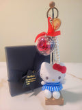 Red Rose Preserved Flower Charm With Hello Kitty Plush. Same Day Delivery Available.