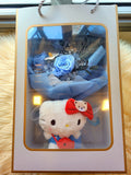 Timeless Romance Blue Preserved Roses Bouquet With Hello Kitty Plush Toy. Same Day Delivery.